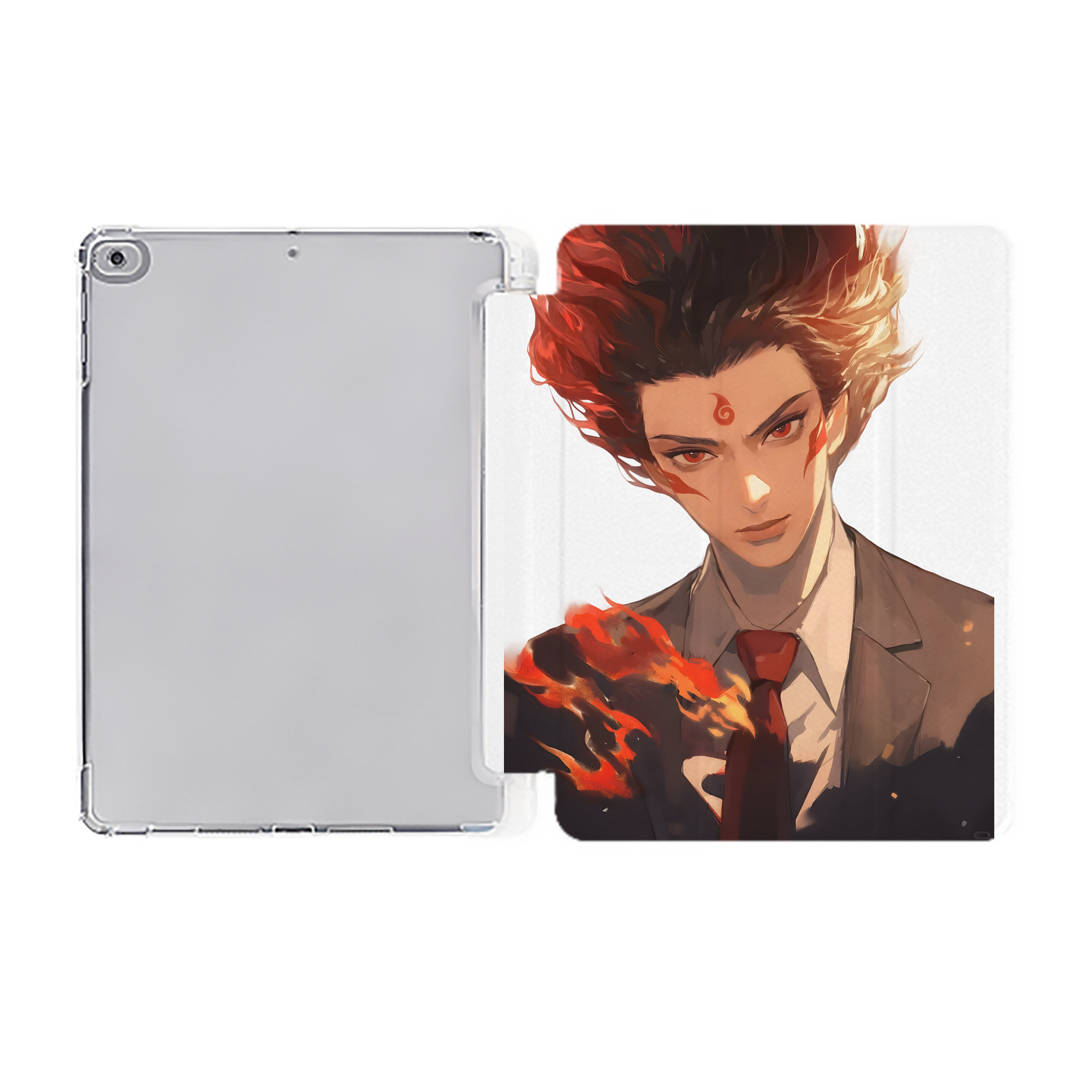 （画像用） Ne Zha 2 ナタ 魔童の大暴れ IPad ケース ペン収納付き 三つ折りスタンド PUレザー×シリコン 対応機種9.5/10.5/10.9インチ